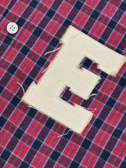 See you in hell cropped checked shirt
