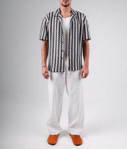 Knitted striped colorful shirt