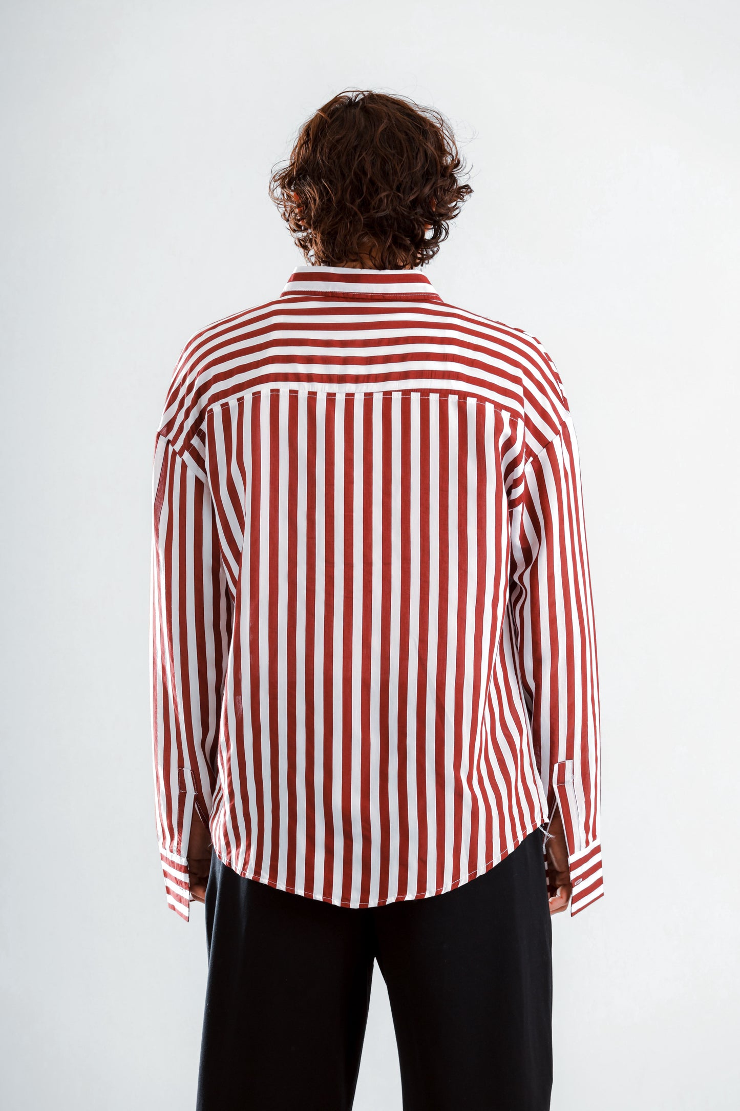 Lose fit long sleeve wide striped shirt