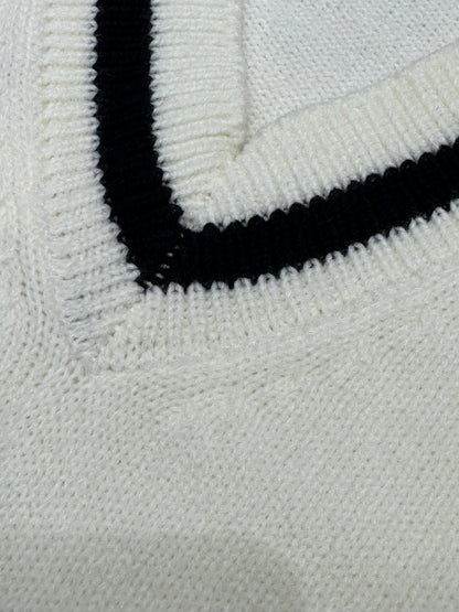 V neck Tennis Knit Sweater
