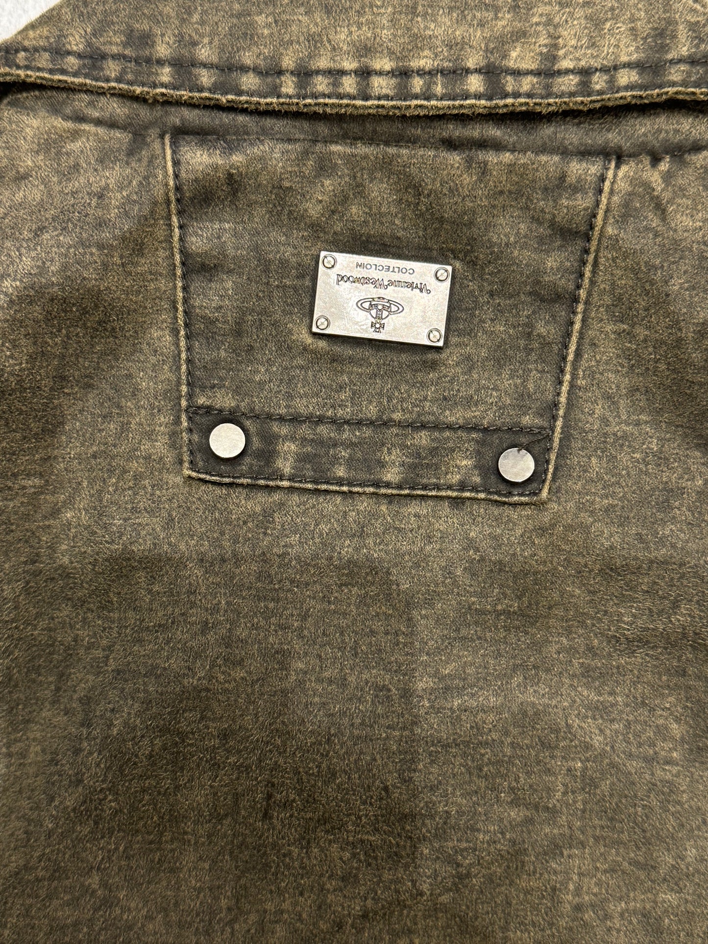 Faux suede Washed collar bomber jacket