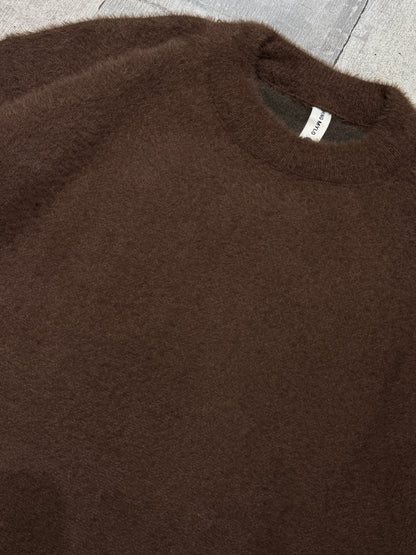 Crew neck Knitted sweater short mohair