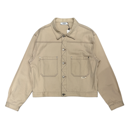 Match set cropped jacket + baggy jeans