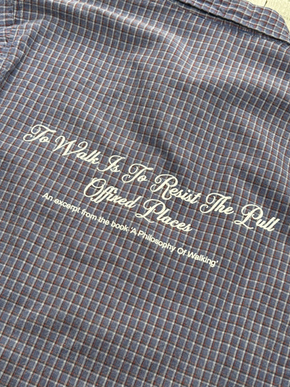 Washed long sleeve checked shirt