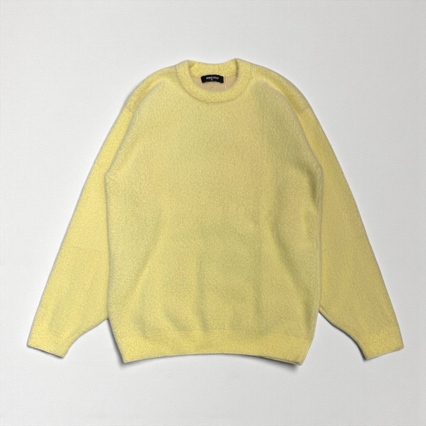 Crew neck Knitted sweater short mohair