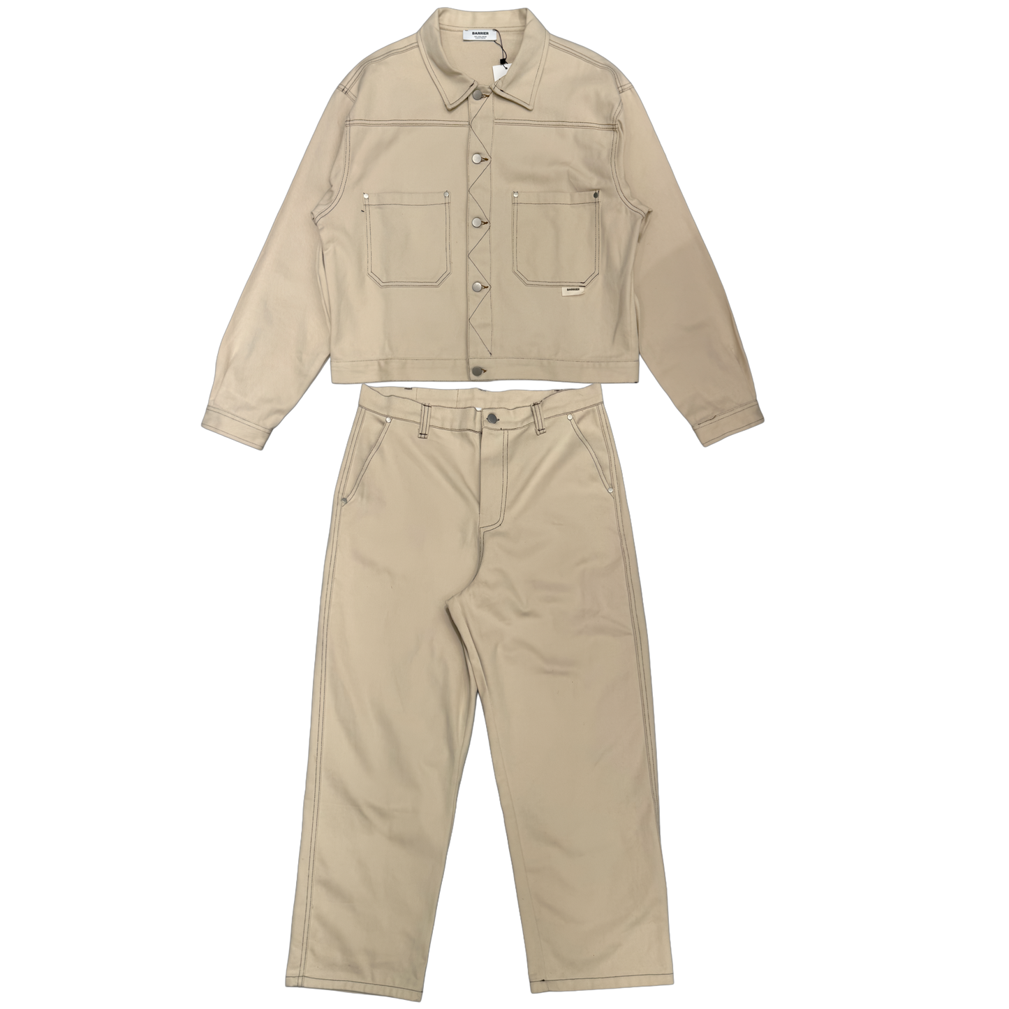 Match set cropped jacket + baggy jeans