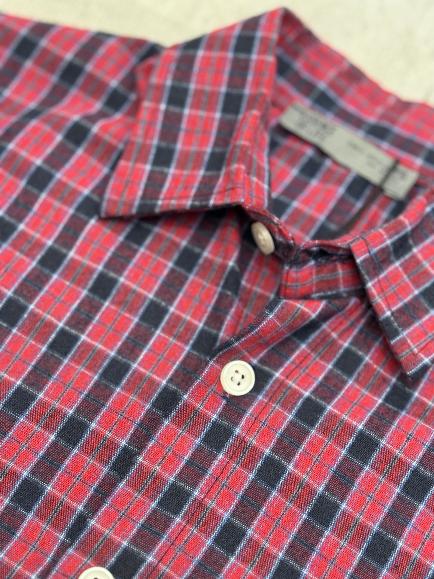 See you in hell cropped checked shirt