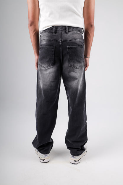 Baggy jeans in black faded washed