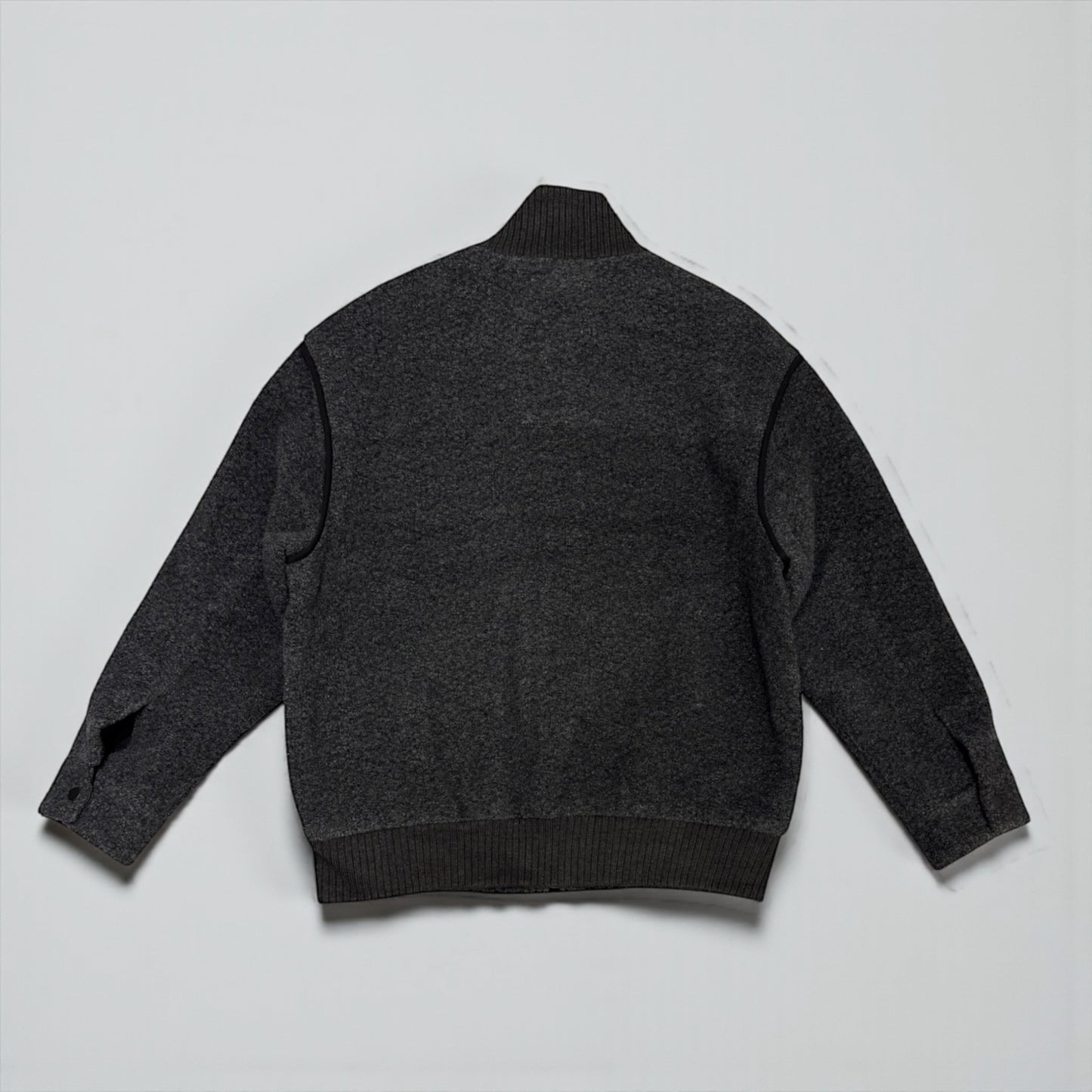 Turtle neck wool bomber jacket in gray