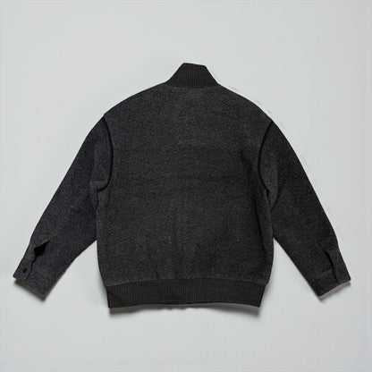 Turtle neck wool bomber jacket in gray