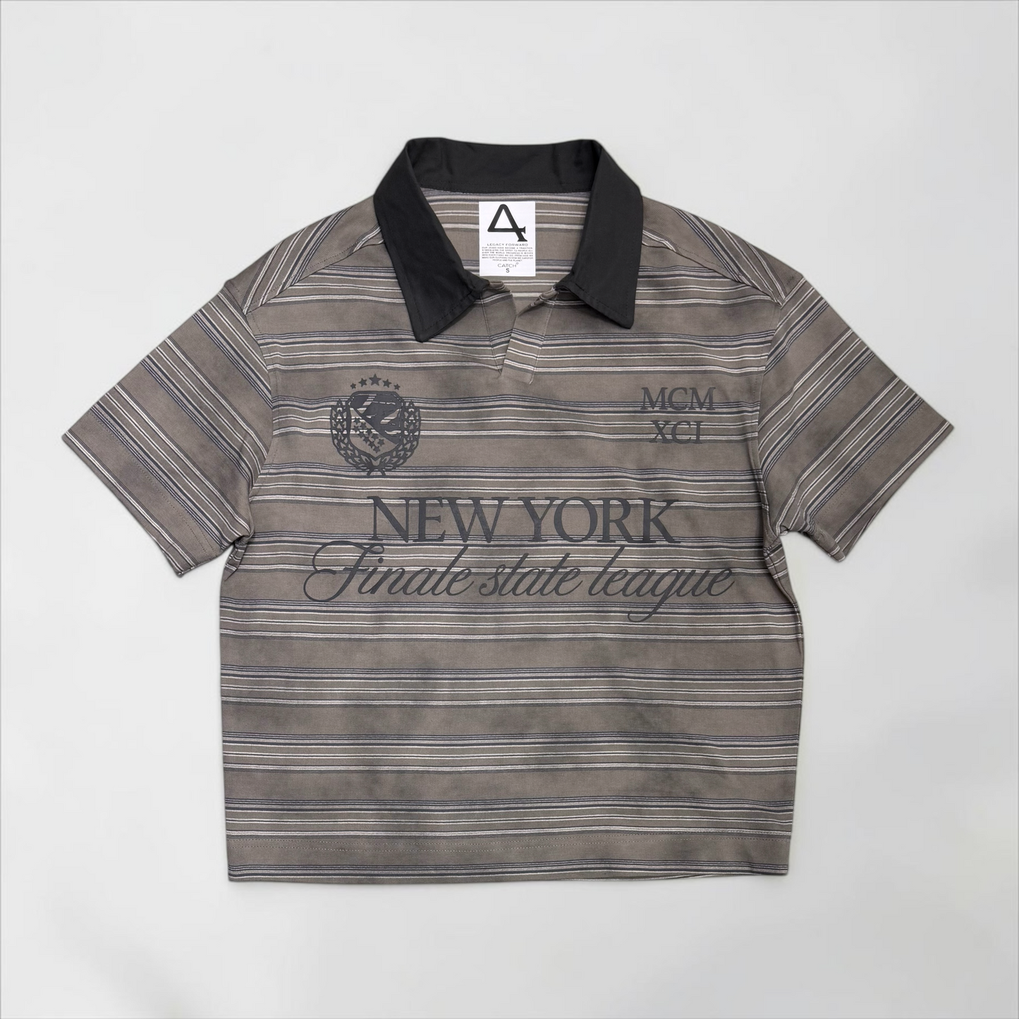 Cropped striped polo