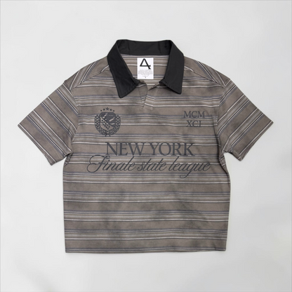 Cropped striped polo
