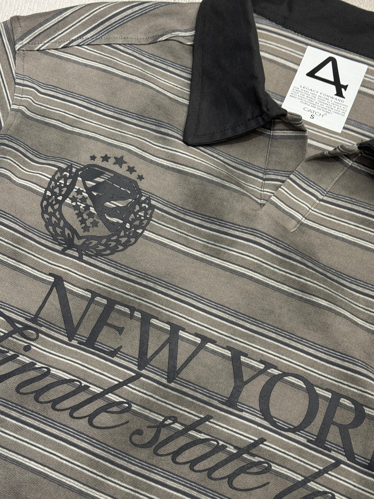 Cropped striped polo