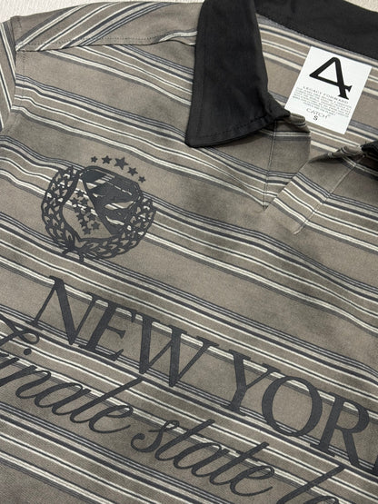 Cropped striped polo