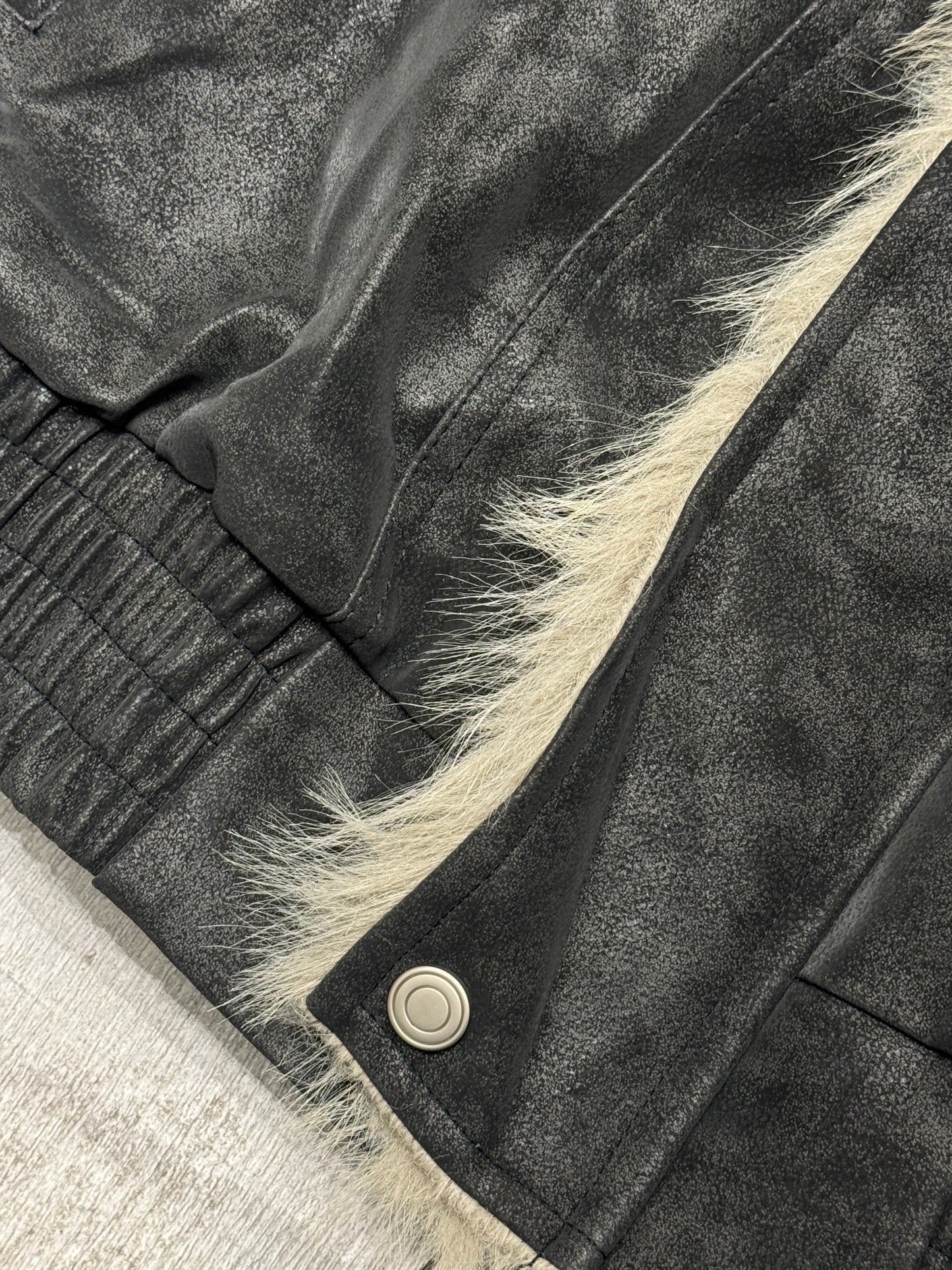 Faux Suede Aviator Jacket