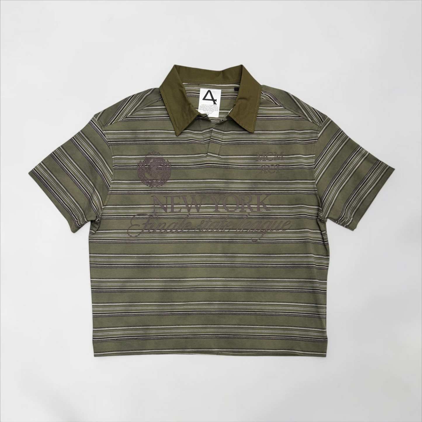 Cropped striped polo