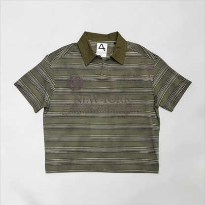 Cropped striped polo