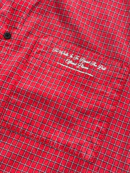 Washed long sleeve checked shirt