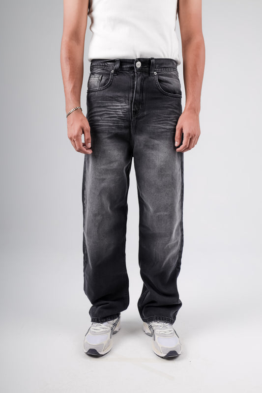 Baggy jeans in black faded washed