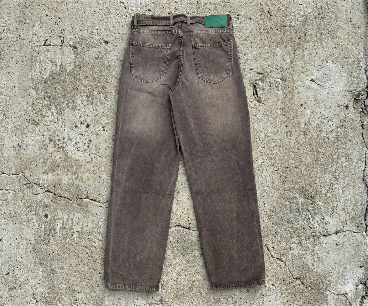 Denim pants in ligh brown washed