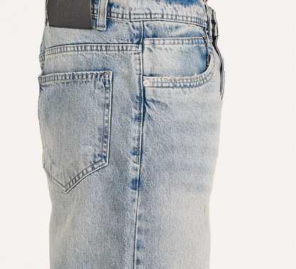 Baggy fit jeans in mid blue washed
