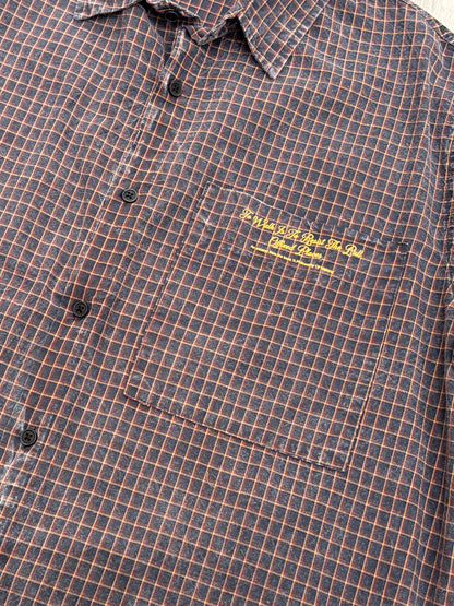 Washed long sleeve checked shirt