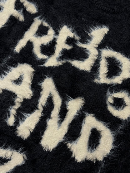 Printed mohair knitted sweater