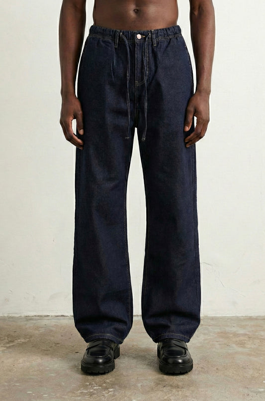 Jogging raw denim pants