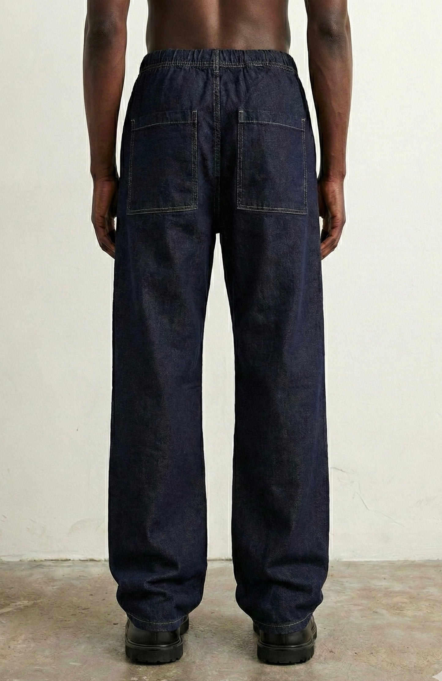 Jogging raw denim pants