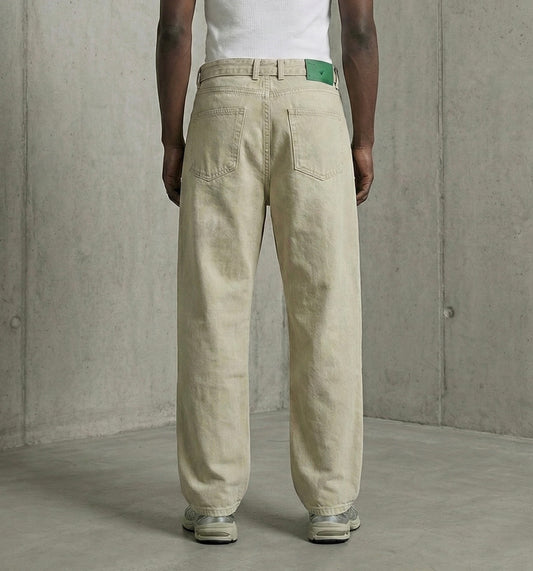 Denim pants in light beige washed