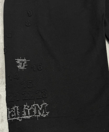 Wide leg printed sweatpants in black