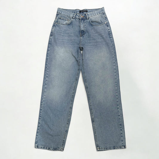 Baggy jeans in mid blue washed