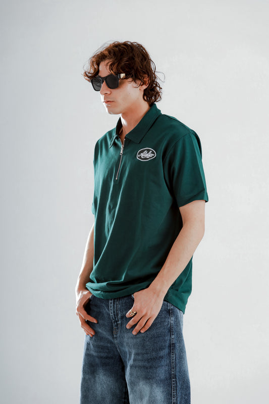 Regular fit polo shirt with zipper