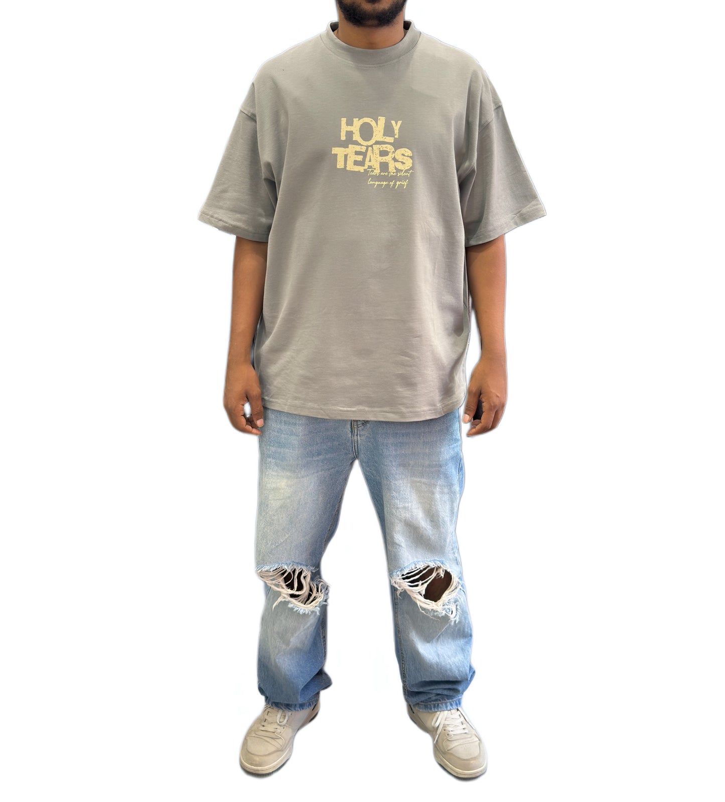 Tshirt with front and back printed holy tears