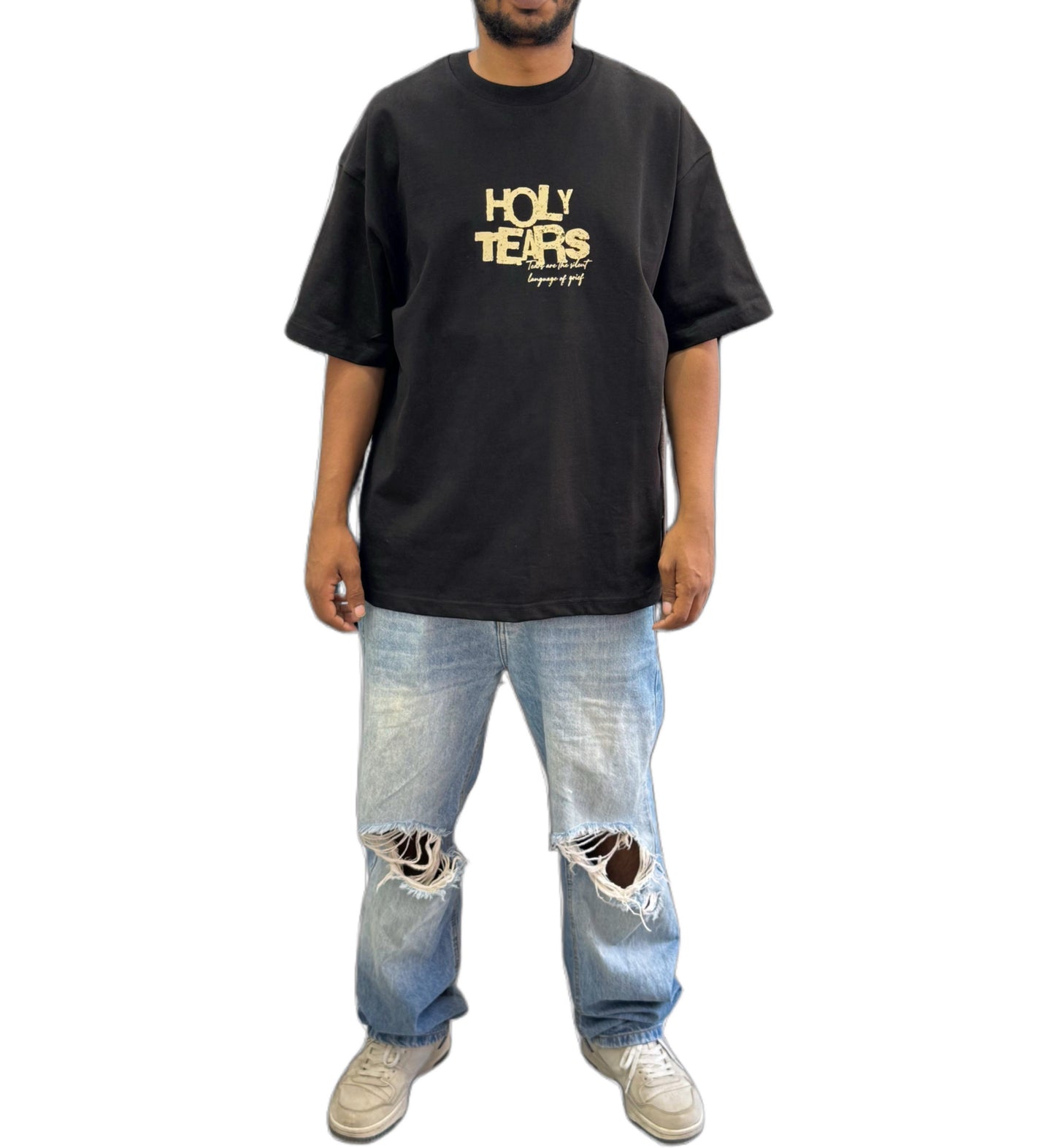Tshirt with front and back printed holy tears