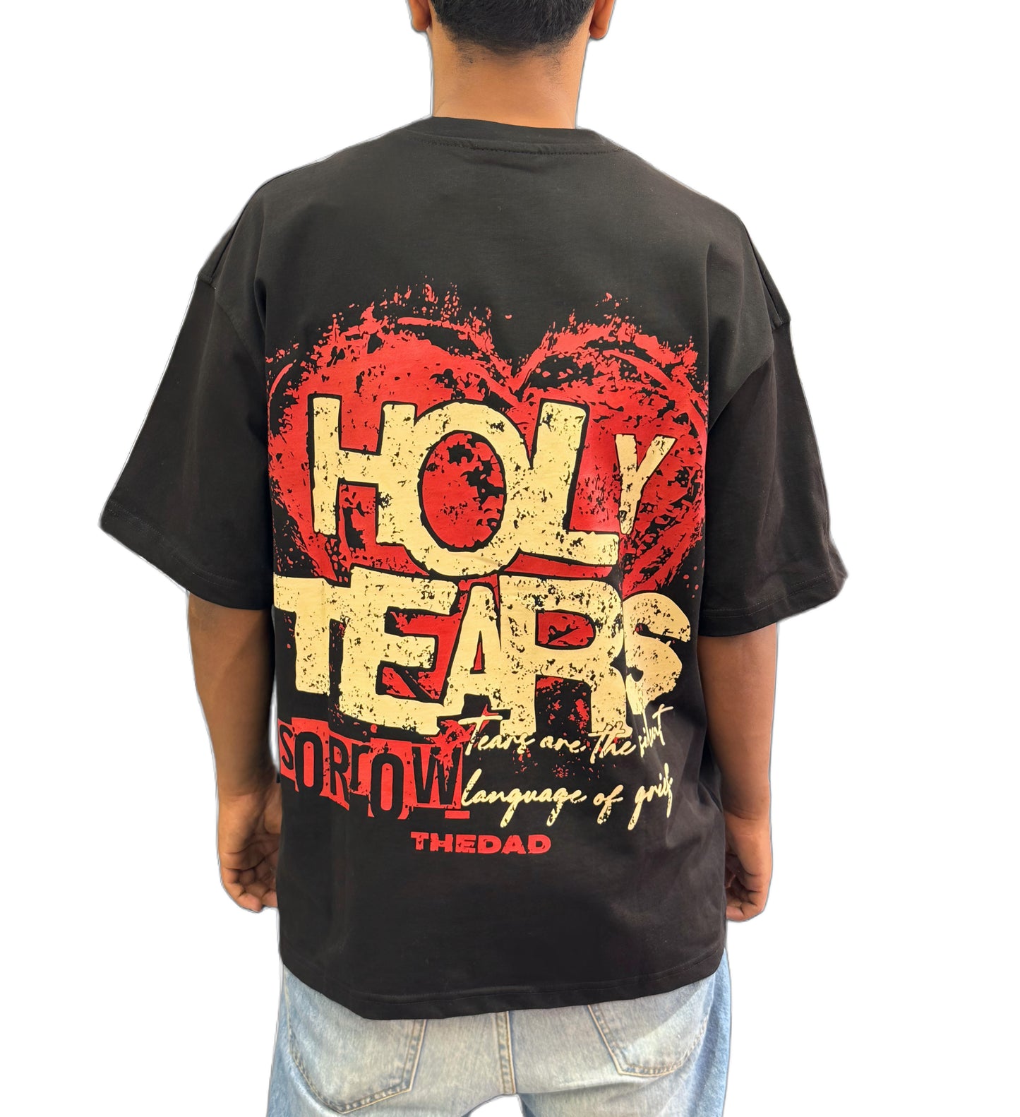 Tshirt with front and back printed holy tears