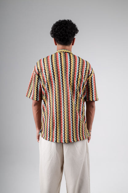 Knitted striped colorful shirt