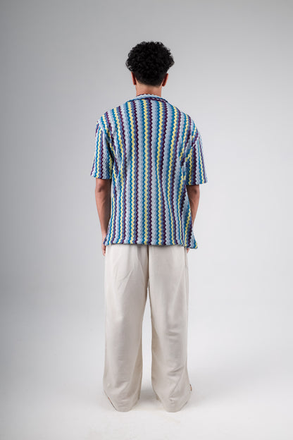 Knitted striped colorful shirt