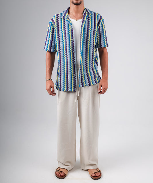 Knitted striped colorful shirt