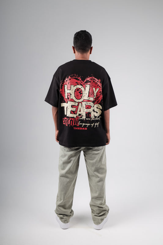 Tshirt with front and back printed holy tears