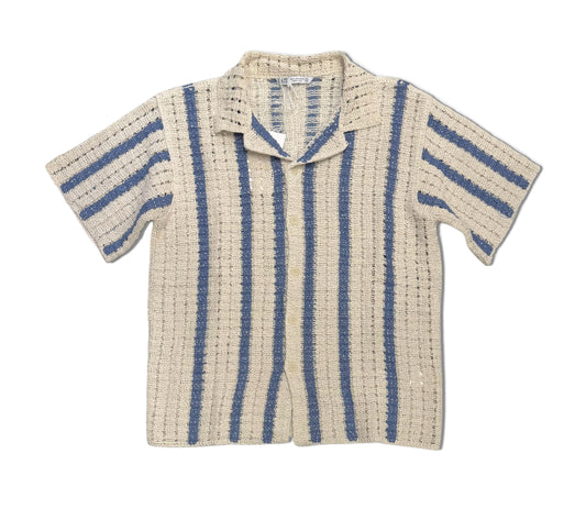 Knitted striped crochet shirt