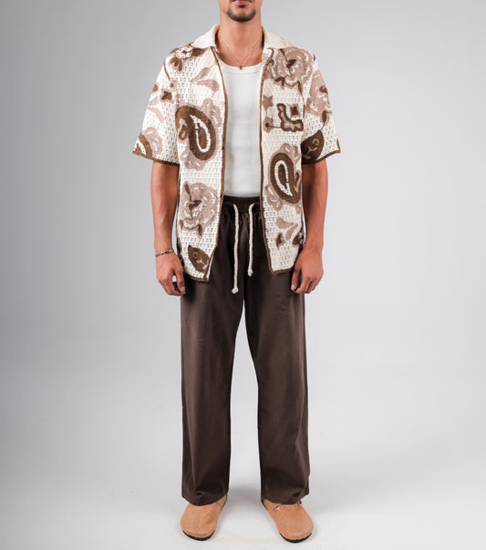Printed crochet shirt