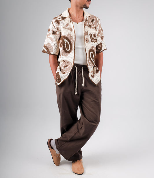 Printed crochet shirt