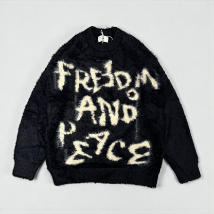 Printed mohair knitted sweater