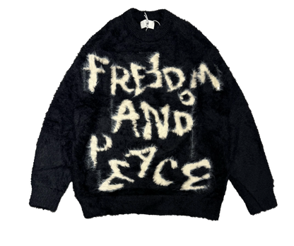 Printed mohair knitted sweater