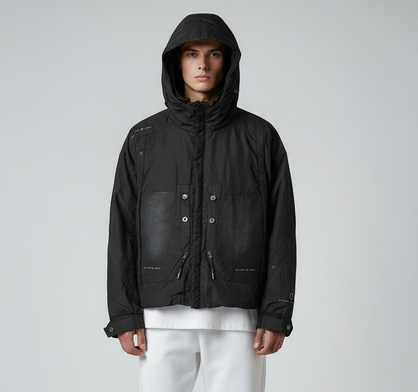 Cropped Black Hybrid Jacket