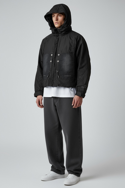 Cropped Black Hybrid Jacket