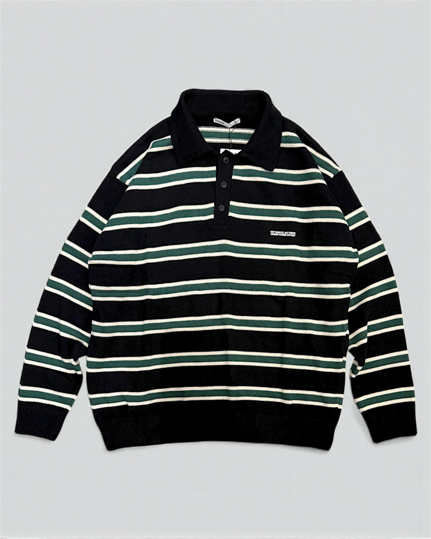 Striped polo knitted sweater