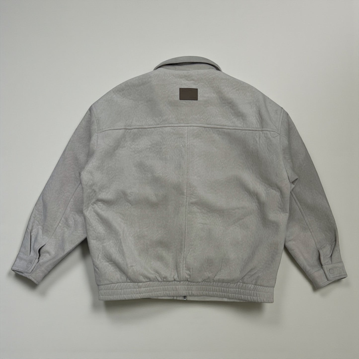 Faux suede bomber jacket in gray