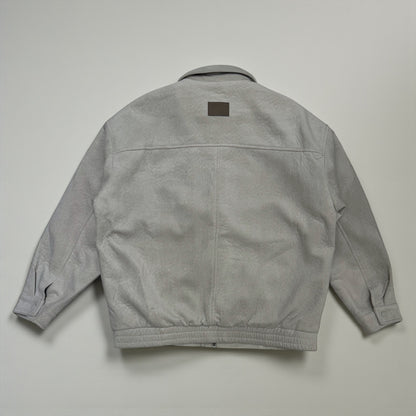 Faux suede bomber jacket in gray